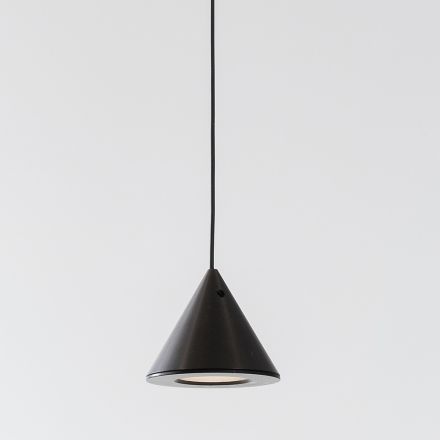 Suspended Lamp Black Aluminum Wire Cone Small Minimal Design - Mercado Viadurini