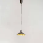 Suspension Lamp in Antique Steel Diameter 310 mm - Materia Aldo Bernardi Viadurini