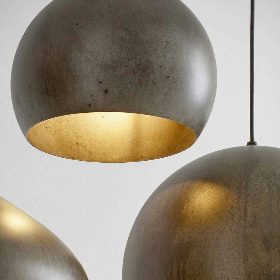 Suspended Lamp in Steel Diameter 300 or 400 mm - Materia Aldo Bernardi Viadurini