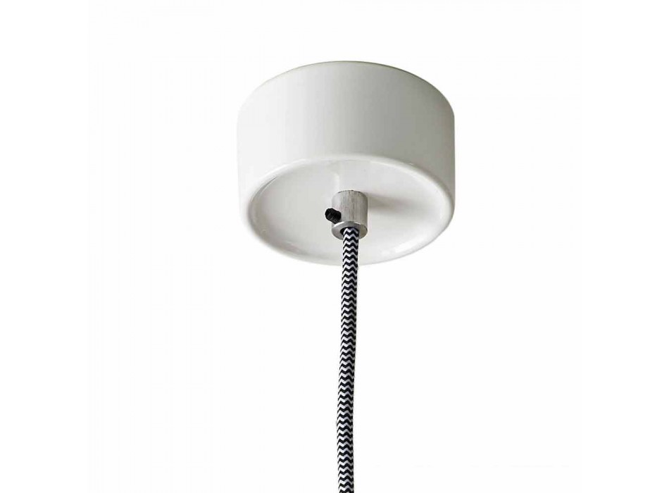 Suspended lamp in ceramic and modern aluminum made in Italy Asia Viadurini