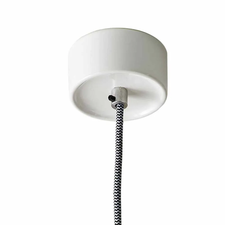 Suspended lamp in ceramic and modern aluminum made in Italy Asia Viadurini