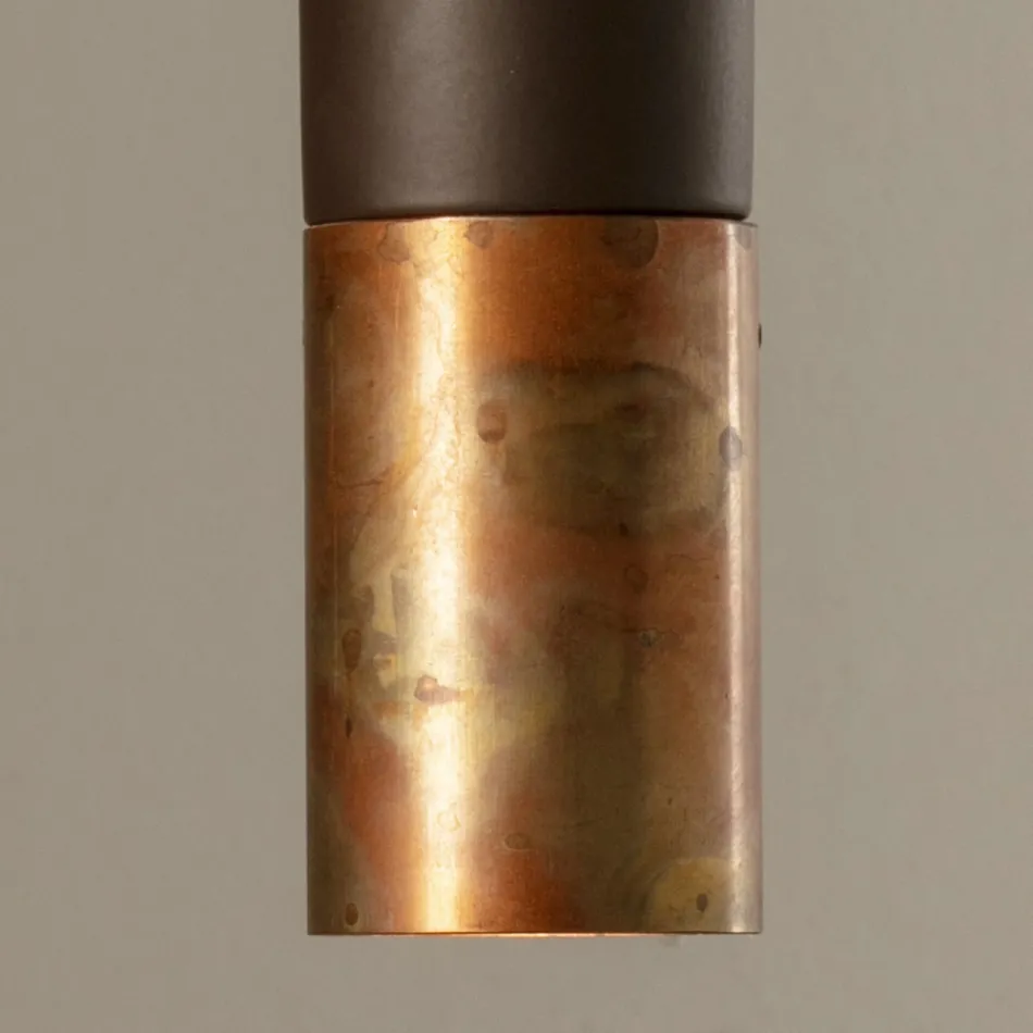 Suspended Lamp in Ceramic and Copper Handmade in Italy - Toscot Match Viadurini