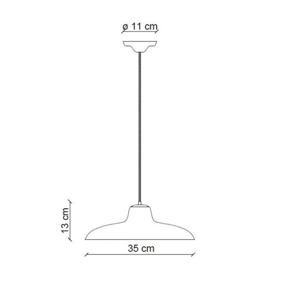 Suspended Lamp in Black Ceramic and Iron Industrial Vintage Design - Bew Viadurini