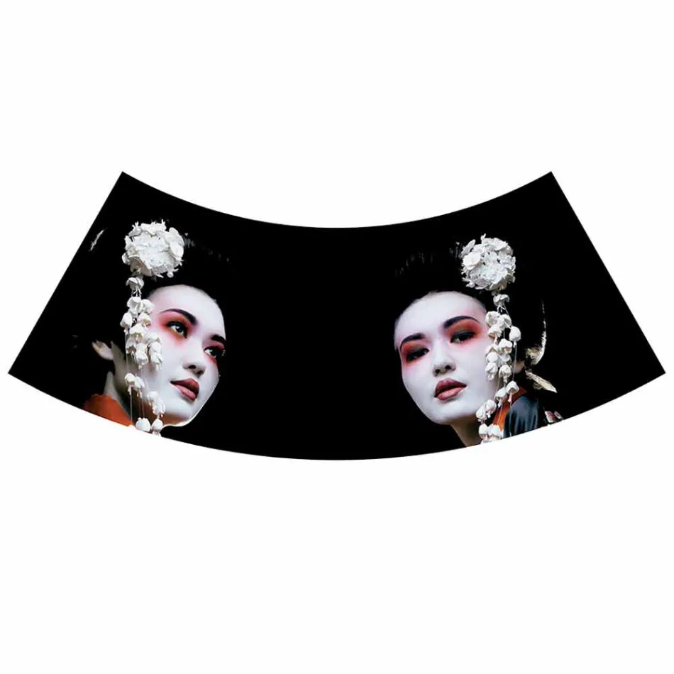 Suspended Lamp in Anthracite Linen with Internal Design Print 2 Sizes - Bramosia Viadurini