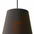 Suspended Lamp in Anthracite Linen with Internal Design Print 2 Sizes - Bramosia Viadurini