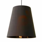 Suspended Lamp in Anthracite Linen with Internal Design Print 2 Sizes - Bramosia Viadurini