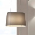 Suspended Metal Lamp with Net or Linen Lampshade Made in Italy - Jump