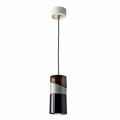 Suspended lamp in brass and modern colored ceramic made in Italy Asia