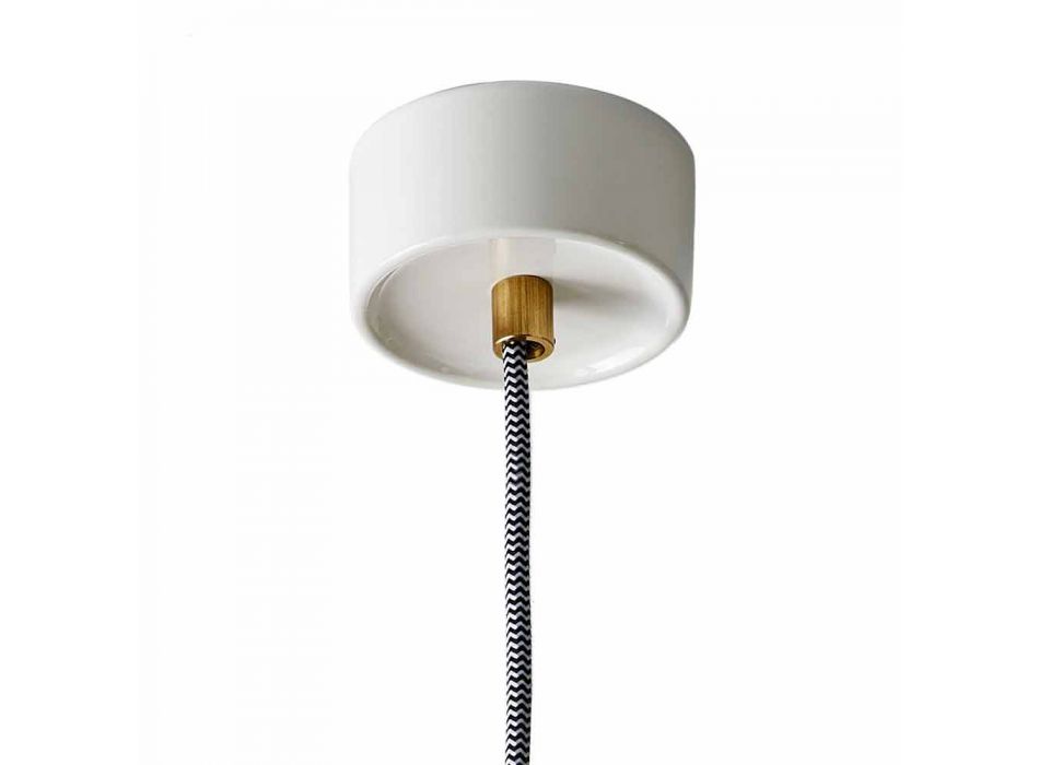 Suspended lamp in brass and modern colored ceramic made in Italy Asia Viadurini