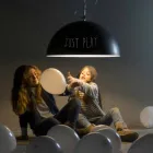 Suspended lamp in resin In-es.artdesign Mezza Luna Modern blackboard Viadurini