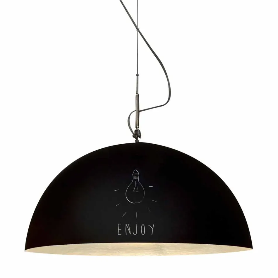 Suspended lamp in resin In-es.artdesign Mezza Luna Modern blackboard Viadurini