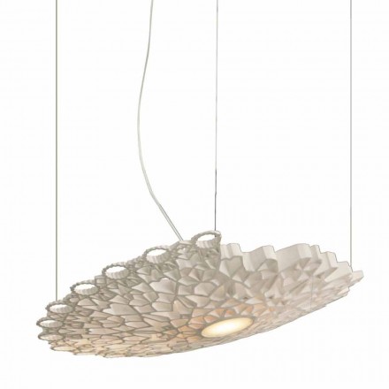 Suspended Lamp in Technopolymer White or Gold Design 2 Dimensions - Cathedral Viadurini