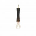Suspended Lamp in Murano Glass with Fabric Cable Made in Italy - Missi