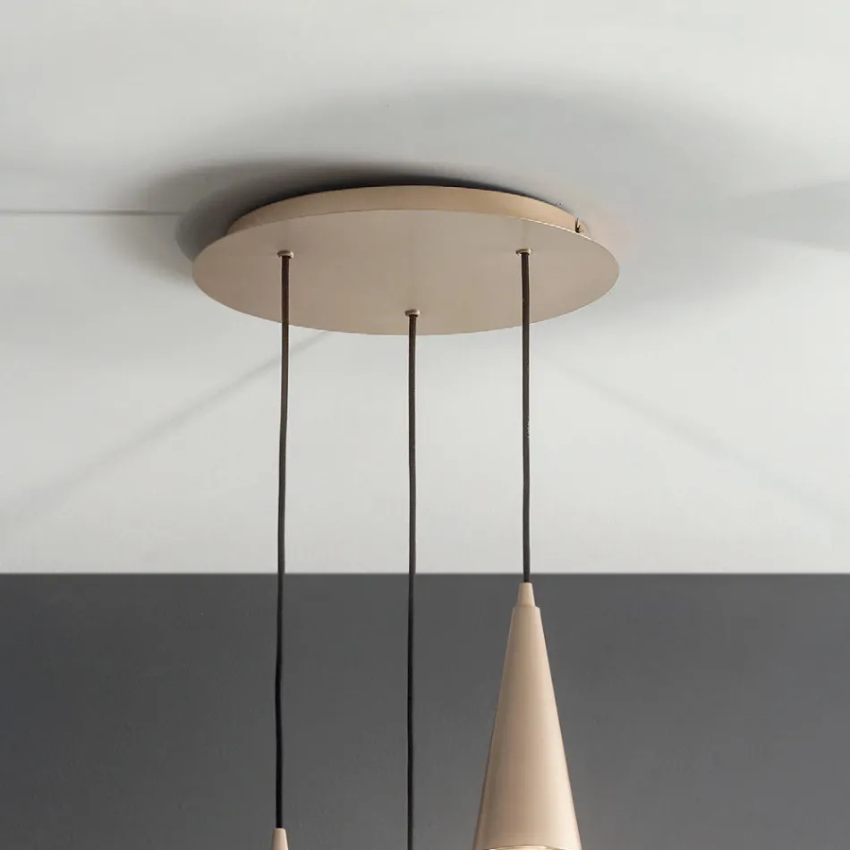 Suspended Lamp in Blown Glass with Metal Structure - Trentino Viadurini