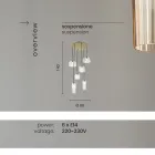 Suspended Lamp in Blown Striped Glass and Painted Metal - Giuliano Viadurini