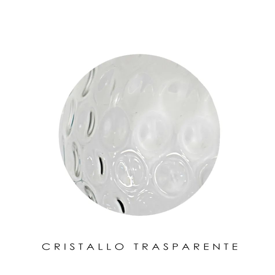 Venetian Glass and Chrome Metal Pendant Lamp Made in Italy - Calima Viadurini