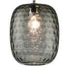 Venetian Glass and Chrome Metal Pendant Lamp Made in Italy - Calima Viadurini
