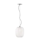Venetian Glass and Chrome Metal Pendant Lamp Made in Italy - Calima Viadurini
