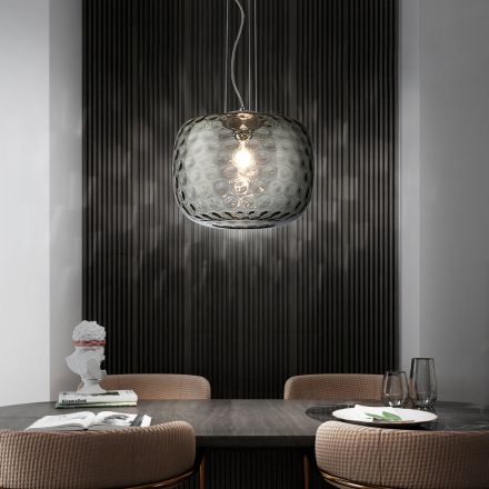 Handcrafted Venetian Blown Glass Hanging Lamp - Cloe Balloton Viadurini