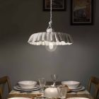 Suspended Lamp Handcrafted Metal Ceramic Fabric Effect - Modena Viadurini
