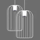 Modern Suspended Lamp with Metal Wire Structure Made in Italy - Cage Viadurini