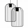 Modern Suspended Lamp with Metal Wire Structure Made in Italy - Cage