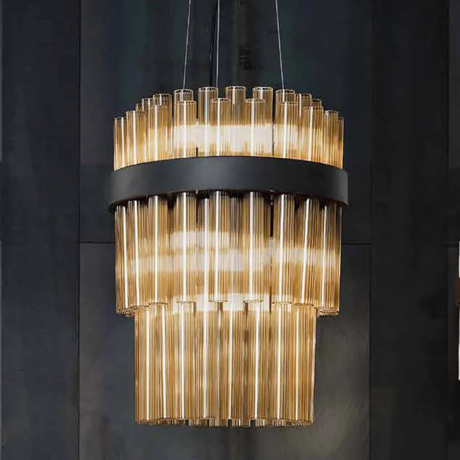 Modern Suspended Lamp in Luxury Blown Glass Made in Italy - Maesta Viadurini