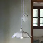 Ups and Down Hanging Lamp in Hand-Decorated Wavy Ceramic - Belluno Viadurini