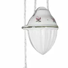 Ups and Down Hanging Lamp in Hand-Decorated Wavy Ceramic - Belluno Viadurini