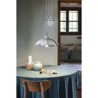Ups and Down Hanging Lamp in Hand-Decorated Wavy Ceramic - Belluno Viadurini