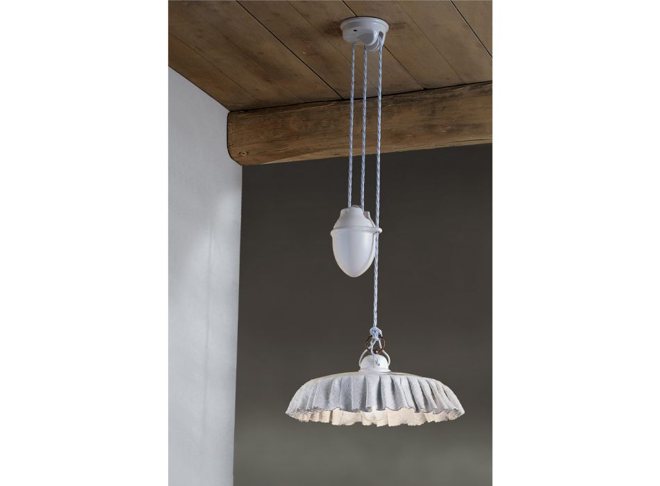 Suspended Lamp Up and Down Hand Made in Ceramic and Metal - Modena Viadurini