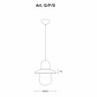 Vintage Suspended Lamp with Brass Reflector - Guinguette Aldo Bernardi Viadurini