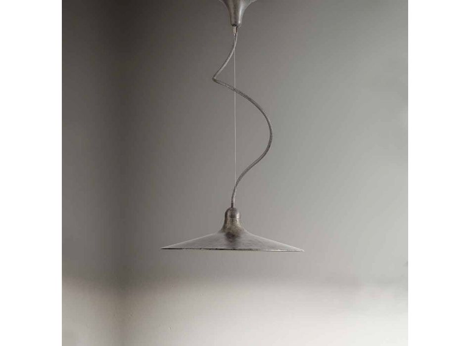 Vintage Suspended Lamp in Aluminum Made in Italy - Sassmaòr Viadurini