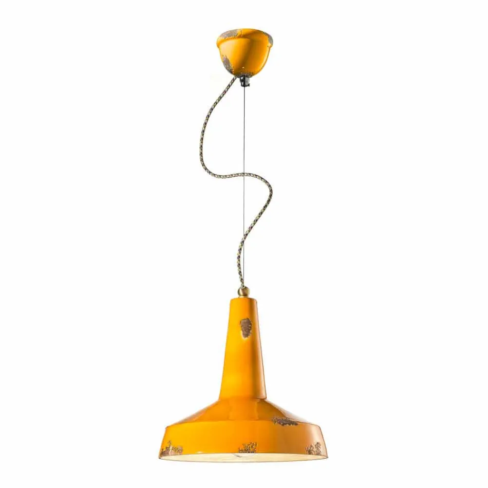 retro style handmade pendant lamp Ferroluce Viadurini