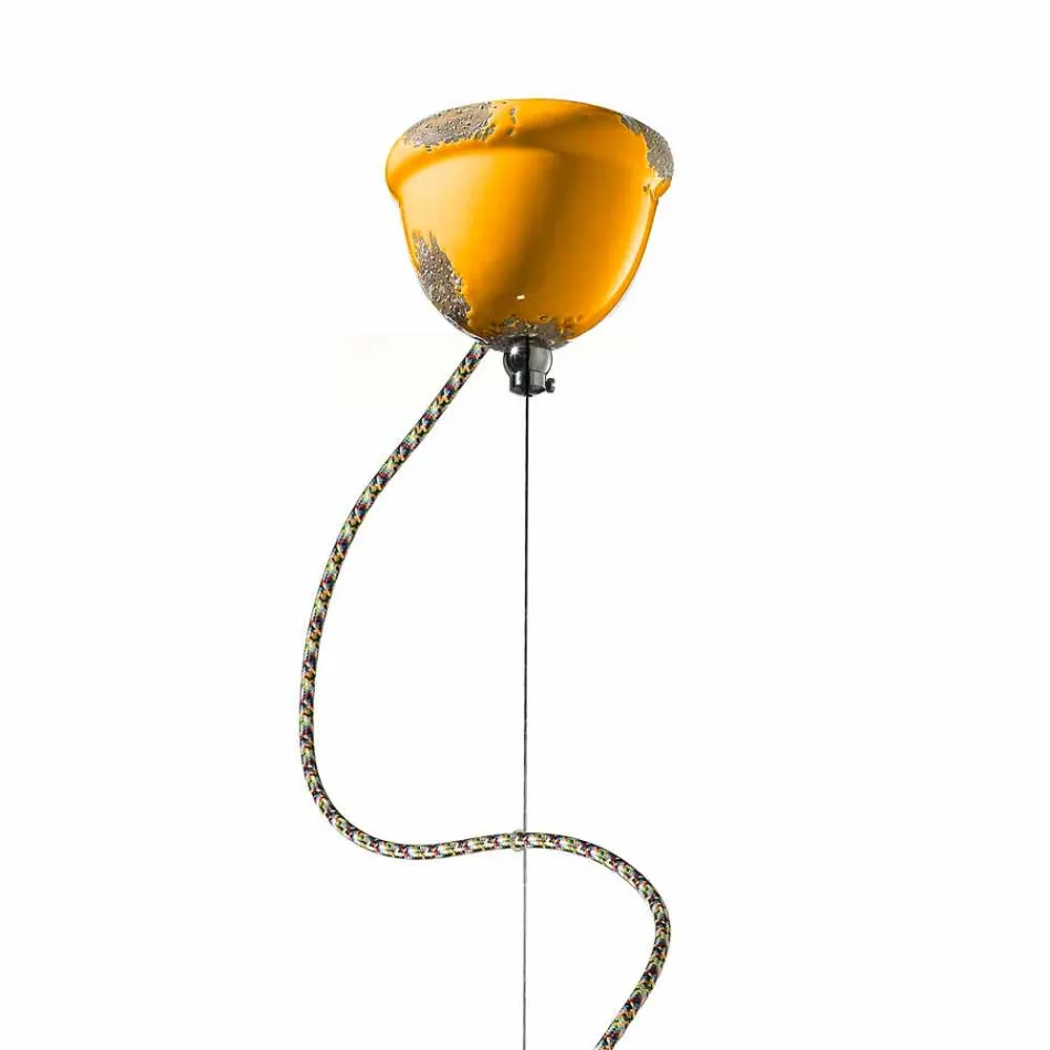 retro style handmade pendant lamp Ferroluce Viadurini