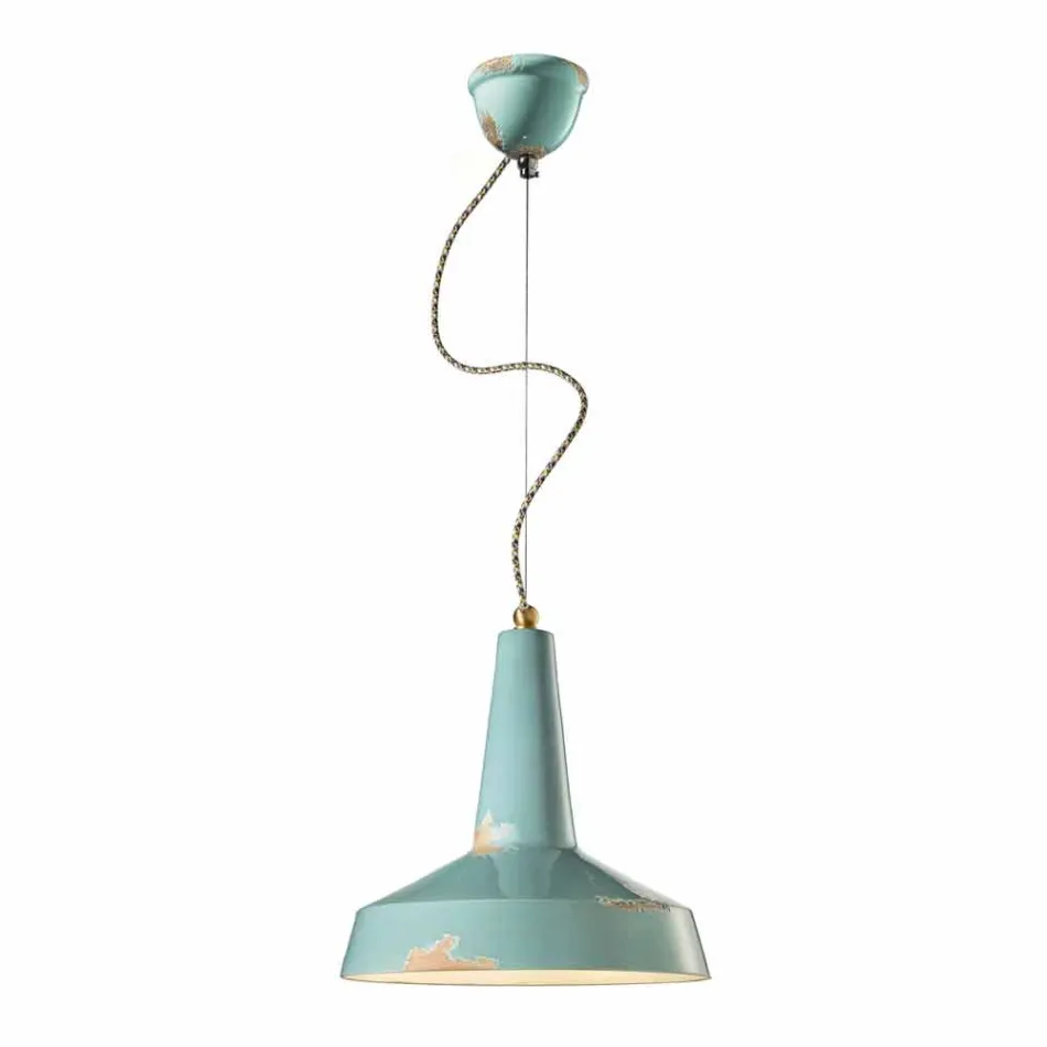 retro style handmade pendant lamp Ferroluce Viadurini