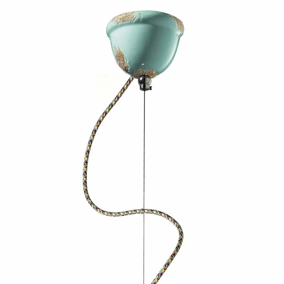 retro style handmade pendant lamp Ferroluce Viadurini