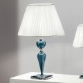 Classic Table Lamp in Handmade Rigaton Glass and Metal - Fievole