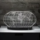 Planisphere Led Table Lamp in Laser Engraved Acrylic Crystal - Rihanna Viadurini