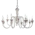 Chandelier 12 Lights Artisan Hand Painted Ceramic and Brass - Sanremo Viadurini