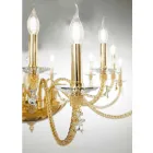 Classic 12 Lights Chandelier in Blown Glass and Hand Details - Phaedra Viadurini