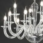Classic Chandelier 12 Lights in Italian Handmade Transparent Glass - Rapallo Viadurini