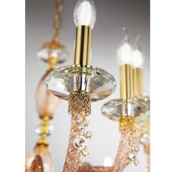 Classic 18 Lights Chandelier in Blown Glass and Hand Details - Phaedra