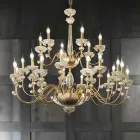 Classic 24 Lights Chandelier in Porcelain and Luxury Blown Glass - Eteria Viadurini