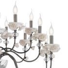 Classic 24 Lights Chandelier in Porcelain and Luxury Blown Glass - Eteria Viadurini