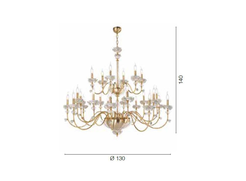 Classic 24 Lights Chandelier in Porcelain and Luxury Blown Glass - Eteria