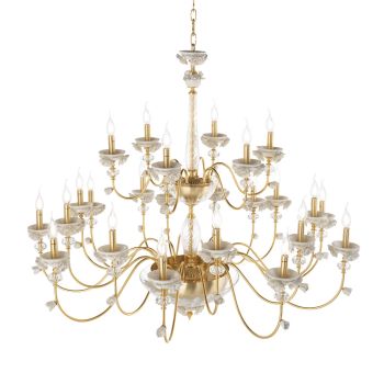 Classic 24 Lights Chandelier in Porcelain and Luxury Blown Glass - Eteria