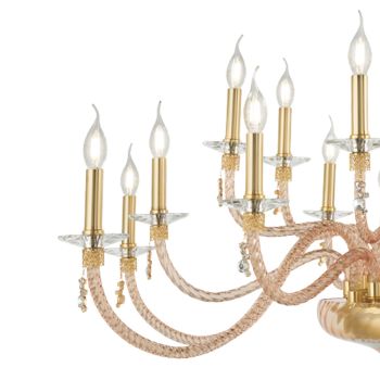 Classic 24 Lights Chandelier in Blown Glass and Hand Details - Phaedra