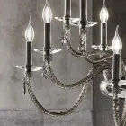 Classic 24 Lights Chandelier in Blown Glass and Hand Details - Phaedra Viadurini