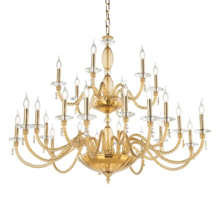 Classic 24 Lights Chandelier in Blown Glass and Hand Details - Phaedra Viadurini